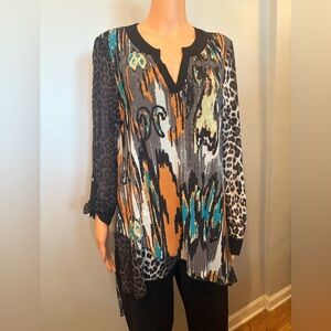 Multiples Black and Orange Patterned Tunic